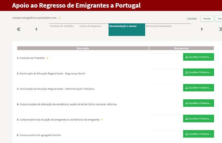 E5 Documentação a anexar 25. Neste separador deve anexar os documentos que são necessários para instruir a sua candidatura.