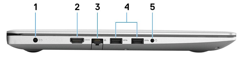 3 Ranhura do cabo de segurança (com a forma de cunha) Ligue um cabo de segurança para evitar a deslocação não autorizada do computador.