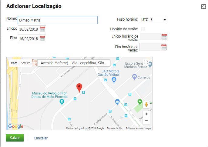 Obriga a utilização do GPS? Ativada o funcionário somente consegue realizar o registro de ponto se sua localização atual estiver dentro do raio limite para aceitação da marcação.