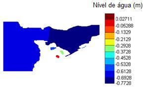 Análise e discussão dos resultados Simulação 11 baixa-mar (200 m 3 /s)