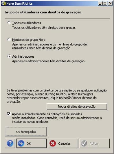 Janela Nero BurnRights no Windows XP 2 Janela Nero BurnRights no Windows XP Após iniciar Nero BurnRights sob o Windows XP, a janela Nero BurnRights abre-se.