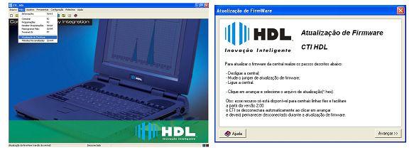 40 Manual do Usuário PROCEDIMENT OCEDIMENTO O PARA ATU TUALIZAÇÃO DE FIRMWARE NO SOFTWARE CTI 1 - Através do Software CTI que acompanha a Central Flex, entrar na aba