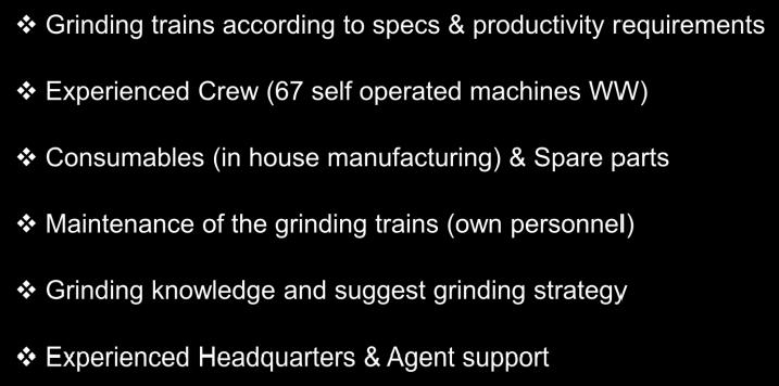 Programa de Serviços Speno fornece Trens esmerilhadores de acordo com especificações & requisitos