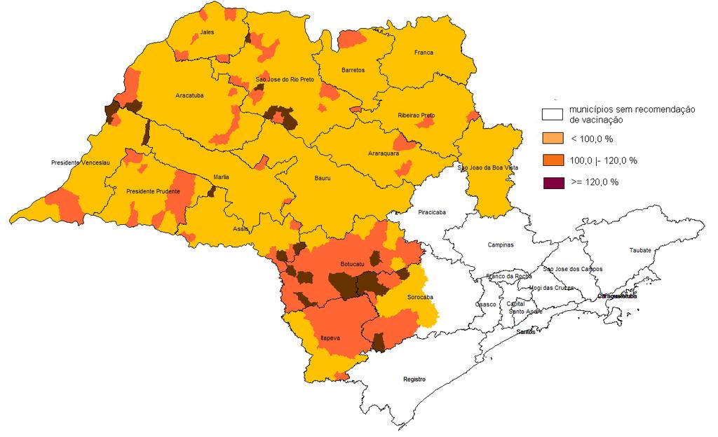 VACINA DE FEBRE AMARELA COBERTURA ACUMULADA DA POPULAÇÃO TOTAL.