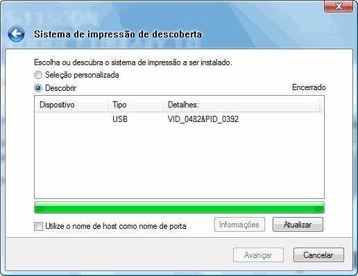 Aparece o Assistente de Instalação de Porta da Impressora TCP/IP Padrão. Siga os passos que o Assistente lhe indica para adicionar ou editar a porta. 4 Confirme as definições e clique em Instalar.