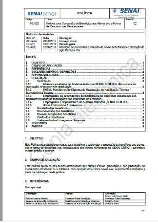 8. PL-002: Política de Concessão de Benefícios os Alunos sob a Forma de Desconto nas Mensalidades.