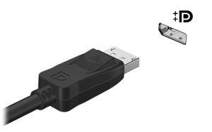 Para conectar um dispositivo de exibição digital, conecte o cabo do dispositivo na DisplayPort.
