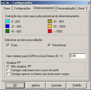 Configurar limite para performance no Autodimensionar. 6.4. Comando COPIAR PERFIS Será utilizado para copiar o dimensionamento de uma barra para outra(s).