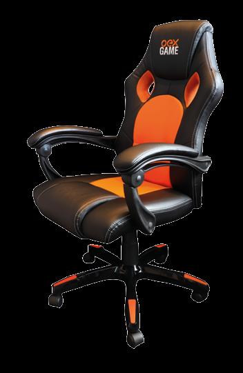 game chair gc100 72 Encosto reclinável em 150º Estrutura resistente e reforçada Mecanismo padrão borboleta