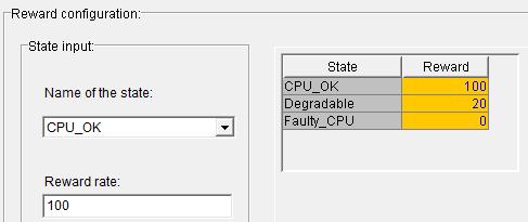 As taxas entre os estados são: CPU_OK para Degradable é (OK_D_rate) 100,