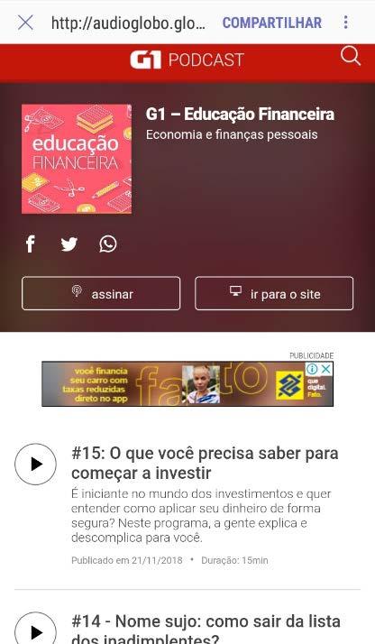 segundos, que não podem ser adiantados. Entretanto, este fator se torna irrelevante diante das possibilidades de acesso gratuito.