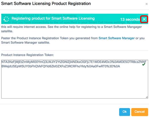 A gerente de rede de FindIT registrar-se-&z com Cisco Smart que licencia e pedir-se-á suficientes licenças para o número de dispositivos de rede que estão sendo controlados.