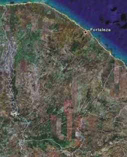 Ceará Carcinicultura Oceano Atlântico - Foz do rio Acaraú Carcinicultura Carcinicultura Manguezais Planície de inundação Brasil Cidade de Acaraú Figura 3 Imagens de Satélites do Google Earth