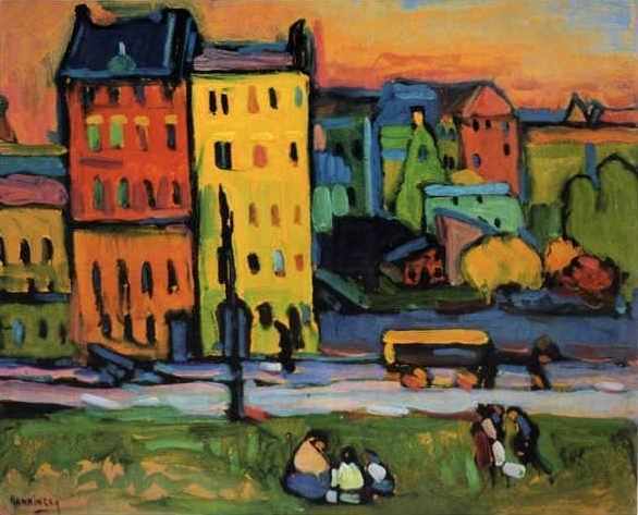 Wassily Kandinsky-obras Kandinsky começou com temas convencionais, mas esteve durante muito tempo a formar teorias derivadas do estudo espiritual dedicado e informado por uma