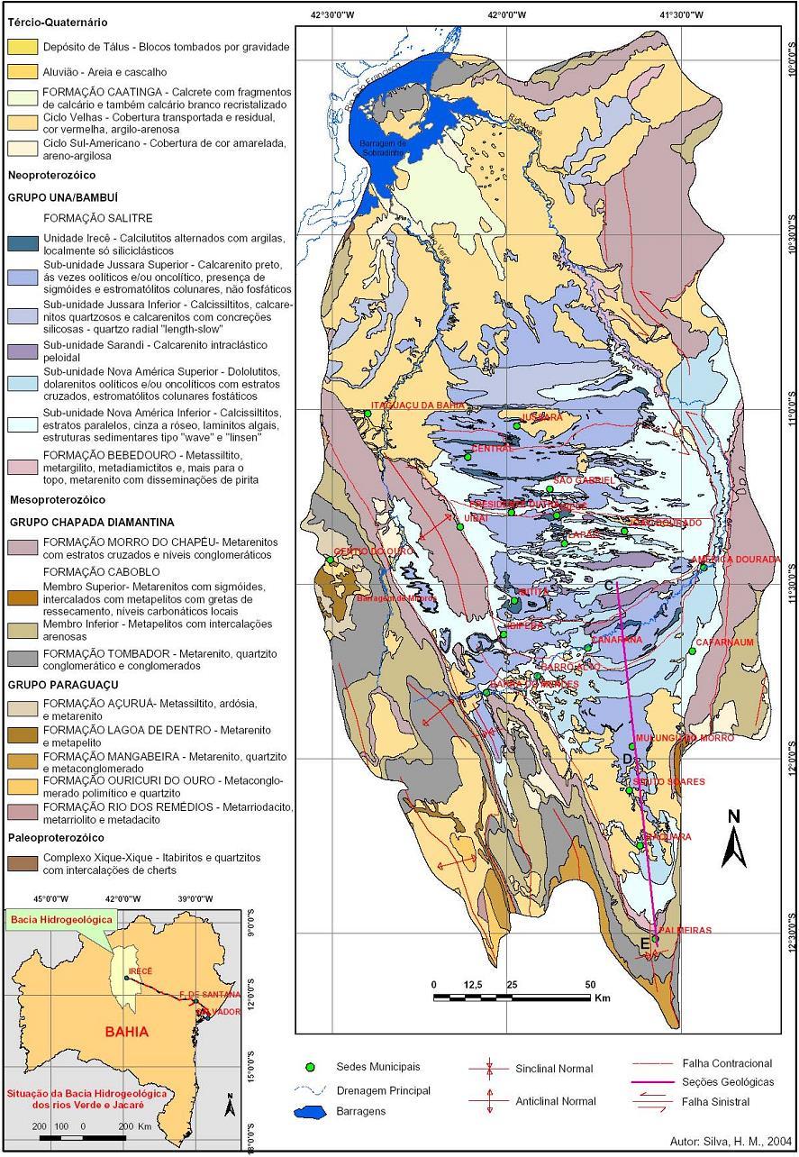 70 Anexo A Mapa geológico da Bacia de Irecê e