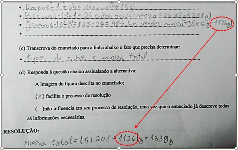 121 numéricos, porém a ação parcial em decompor as unidades cúbicas associado ao distanciamento das propriedades geométricas do hexaedro regular desencadeou uma contagem inferior ao valor esperado,