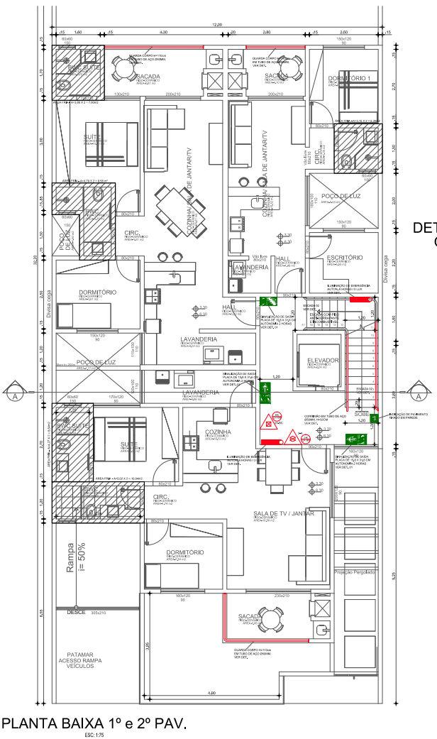 34 Figura 3 detalhes do 1 pavimento do edifício Fonte: Adaptado do projeto analisado, o autor.