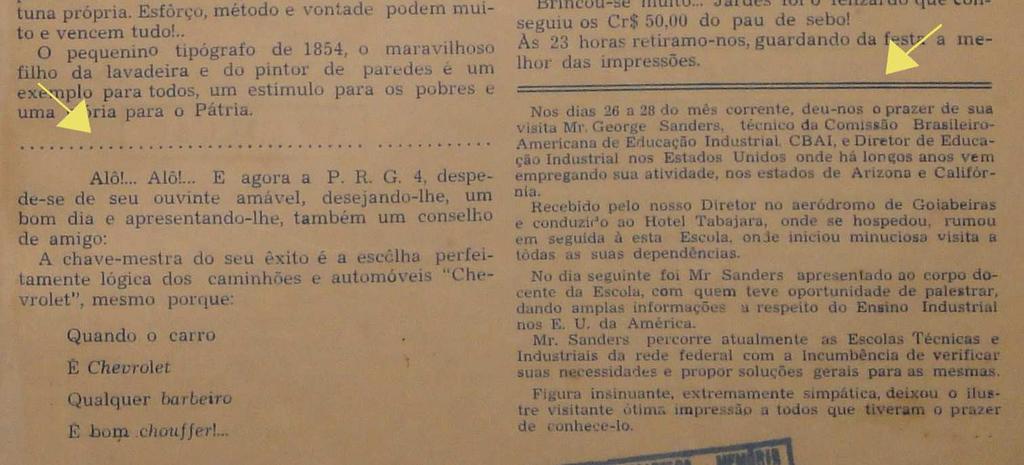 Algumas informações eram permanentes ao longo de todo o período de publicação do jornal E.T.V.