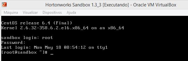 40 hadoop, o prompt de comando aparecerá com o prefixo [root @ sandbox ~] #: (Figura 21).