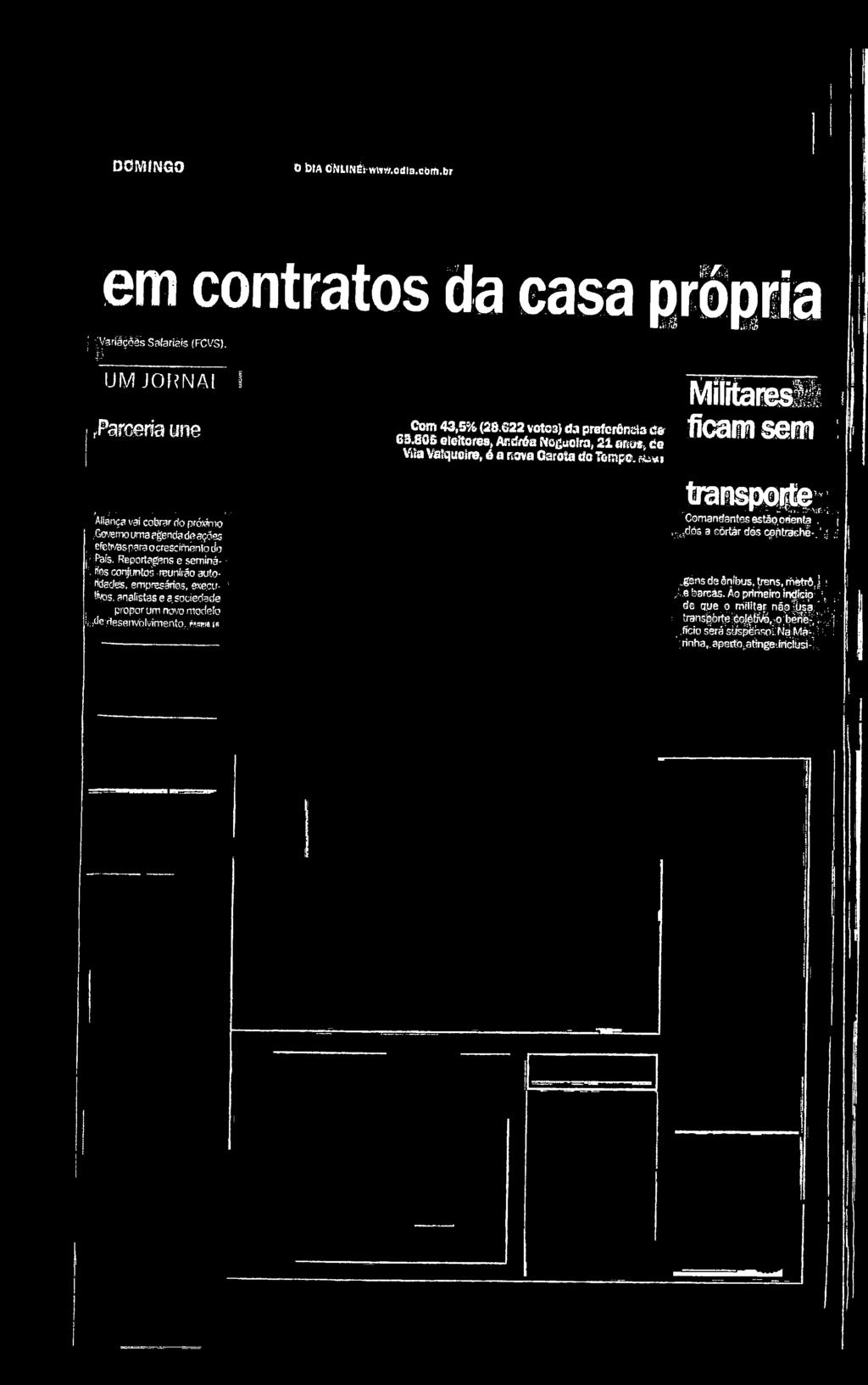 80S eíeítoíest Andréa Nogiioíra, 21 aríus, tíe Víía Vafqueíre, ó a ríova Garota do Tampe. fl * i 1mfímST Militaresfc i ficam sern! transporte Q?