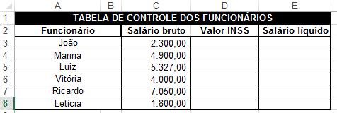 DICA 1: para facilitar a execução das diversas funções que abordamos nesse curso, recomendamos sempre a nomeação das tabelas da planilha.