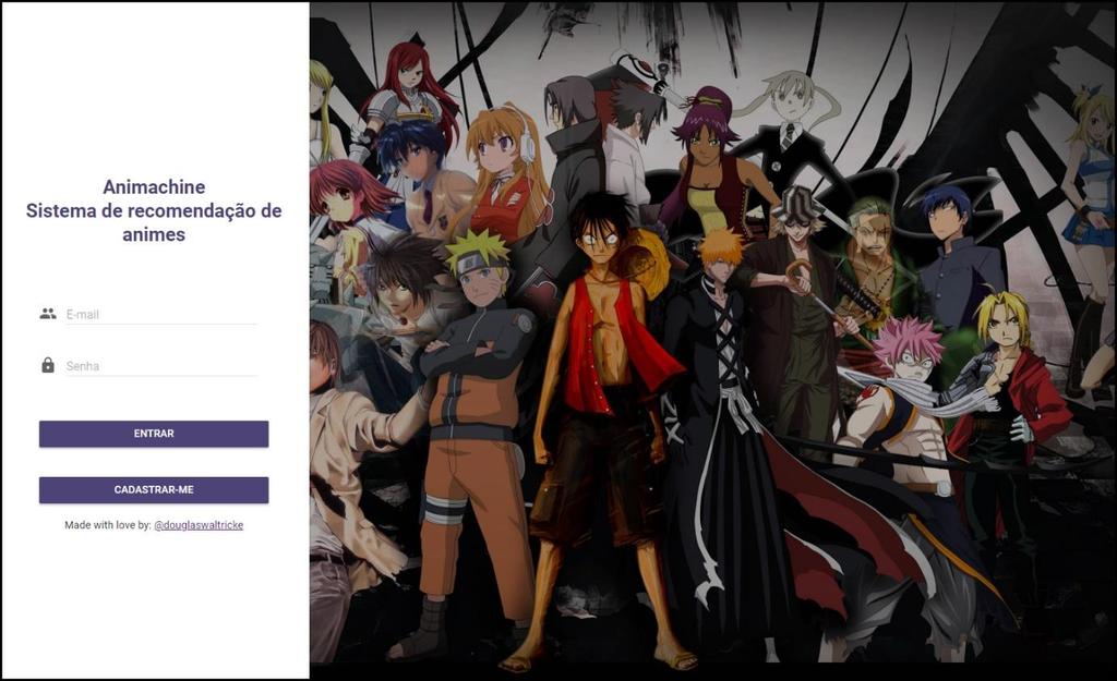 14 Figura 11 Tela de login. Fonte: O autor Na figura 12 é exibido a listagem dos animes, por ser um volume grande de animes, mais de 3.