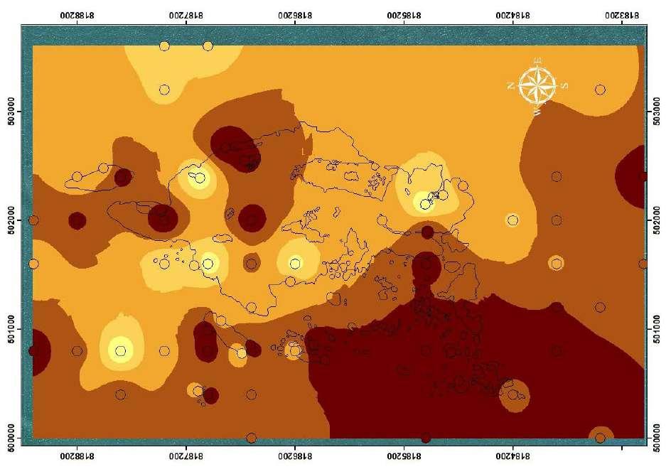 FIGURA 23: MAPAS DE PERCENTAGEM DE AREIA DOS