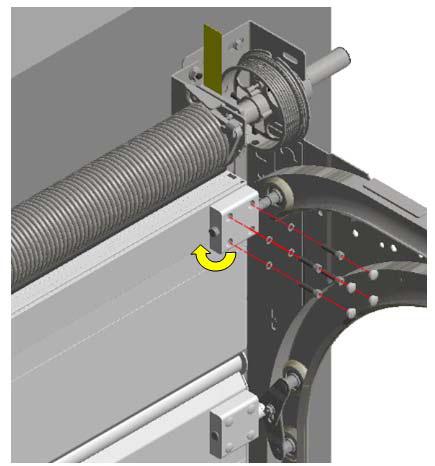 Se utilizar o Porta-rolos Superior RES200 de código: 039114 afrouxar os Parafusos DIN 912 A2 M6x25 Allen de código: 905609 para que se possa deslocar o porta-rolos.