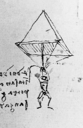 Fig. P9.1 Leonardo da Vinci: desenho de paraqedas no Codice Atlantics (c. 1478-1518) P9. Mostre qe a velocidade de para-qedista aenta progressivaente até atingir valor liite.