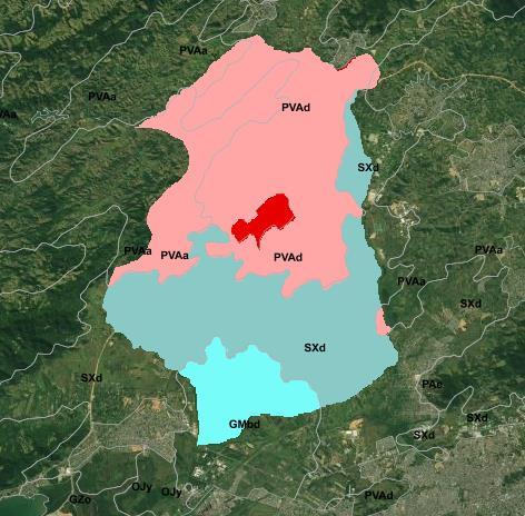 Figura 16: Tipos de solos do município de Seropédica segundo o IBGE (2019) Fonte: Banco de Dados de Informações Ambientais,disponível em: https://bdiaweb.ibge.gov.