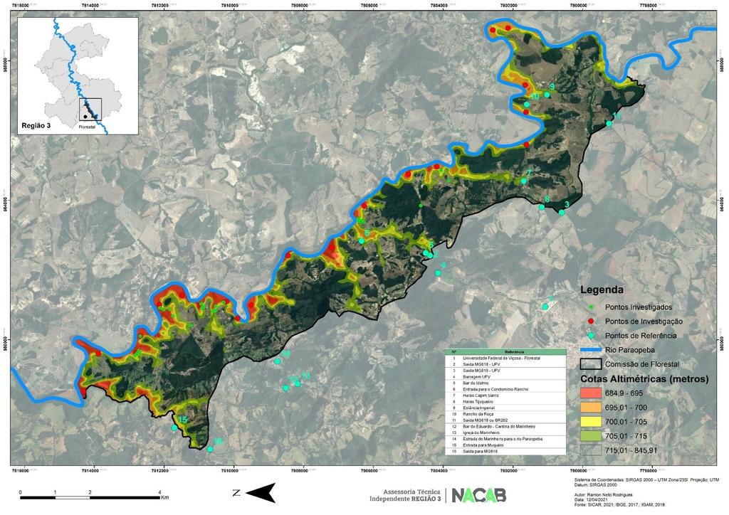 Figura 4: Mapa dos pontos de interesse coletados em