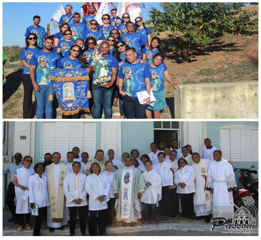 39 5.3 Organização do Festejo de Nossa Senhora dos Remédios Figura 7: A primeira imagem aparece os festeiros e na segunda os atores religiosos.