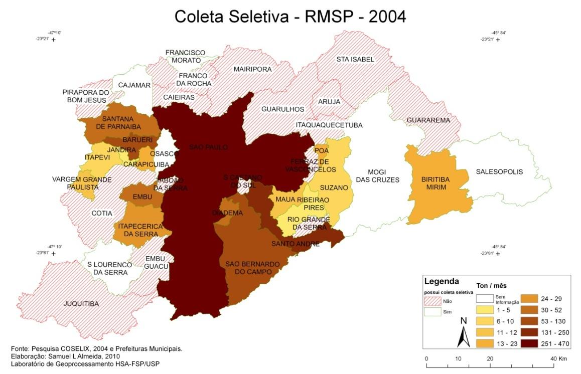 MAPA 3 - Coleta seletiva em municípios da