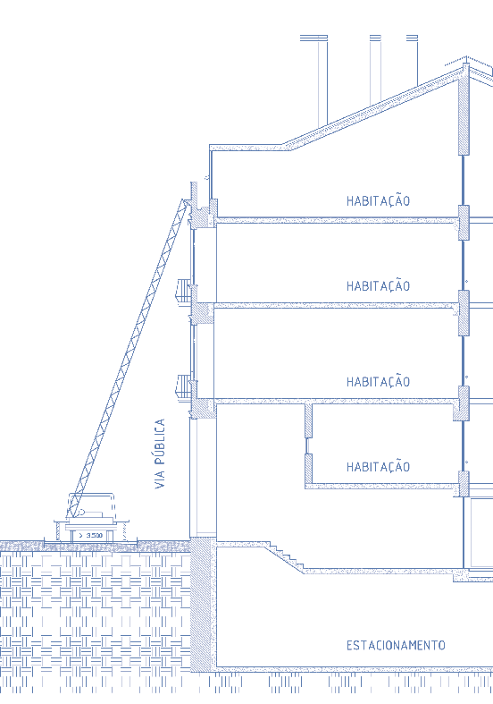 Edifícios até 3 pisos (9 m) A largura livre da via deve ser superior a 3,5 m ou 7 m se houver um impasse; A altura livre em todo o perímetro da via deve ser superior ou igual a 4 m; A inclinação