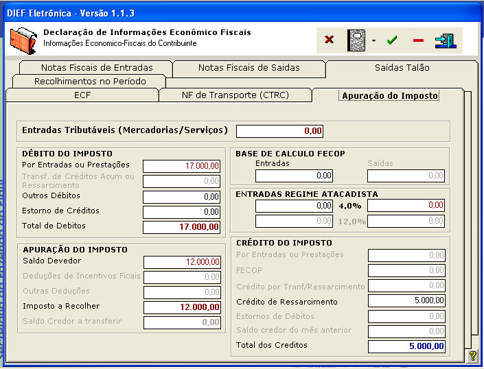 b) FICHA DE APURAÇÃO DO REGIME ATACADISTA Figura 15.