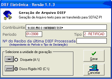 Figura 26. O Contribuinte deverá, a partir da versão 1.