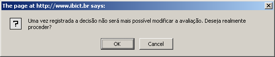 Passo 5: Escolha a recomendação e submeta a avaliação para concluir o processo de avaliação.