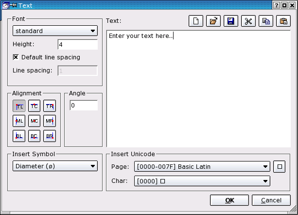 Os comandos para traçar entidades Texto Draw Text Comando: text Utilize esta ferramenta para criar textos sobre uma ou mais linhas. 1.