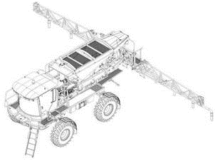 Adubadora automotriz: máquina destinada à aplicação de fertilizante sólido granulado e desenvolvida para o setor canavieiro.