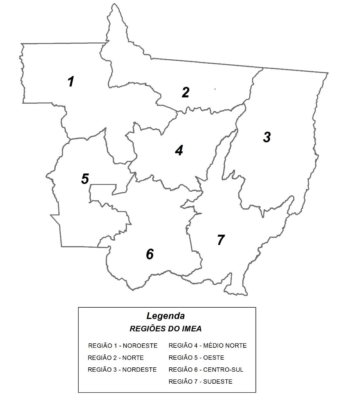 Figura 2 - Macrorregiões do Instituto Mato-Grossense de Economia Agropecuária Os participantes do painel foram agentes do mercado que atuam no setor e apresentam conhecimento amplo da região de