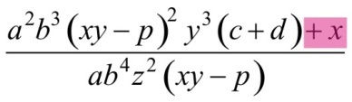 Nesse so, d mesm mneir que nteriormente, poderímos nelr dus ds expressões( xy p) do numerdor e do denomindor obtendo omo resultdo: Qundo Cnelr? ( ) 3 xy p y z.