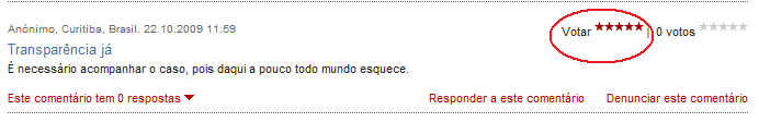 58 Koldo Meso, Graciela Natansohn, Bella Palomo e Claudia Quadros Os comentários são publicados sem prévia moderação, mas logo abaixo do formulário há um pedido para que o usuário respeite os