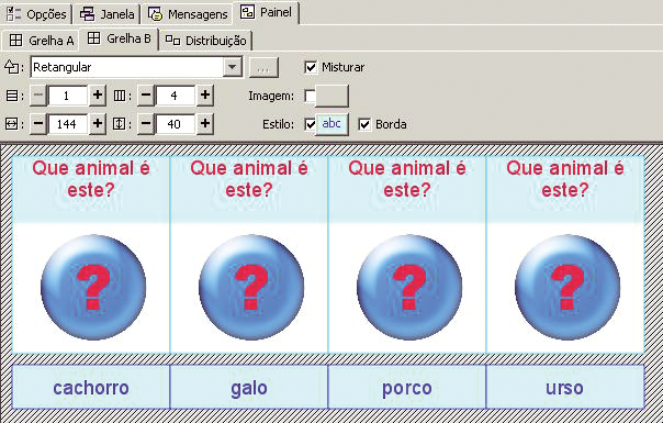 Clique novamente em Ok e repita o mesmo processo para os outros três quadros, mudando o arquivo de som até completar a Grelha A.