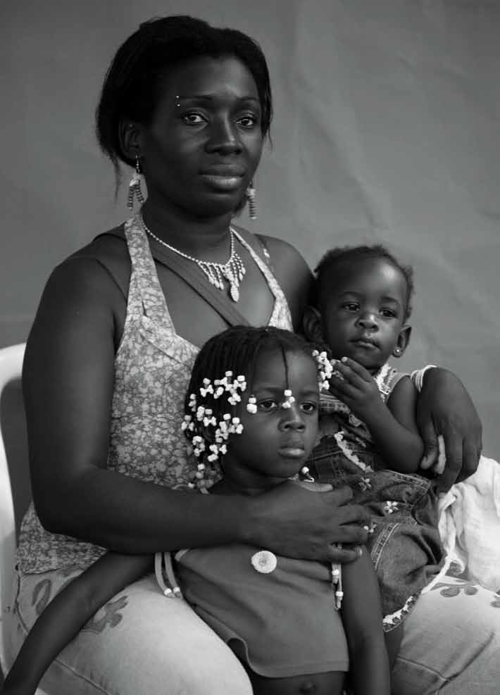 Família de refugiados angolanos no