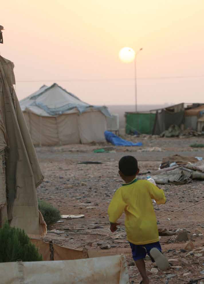 Refugiado palestino no campo de