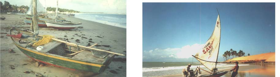Figura 3 Embarcações pesqueiras do Estado do Ceará: (a) Canoa (b) Paquete (c) Jangada