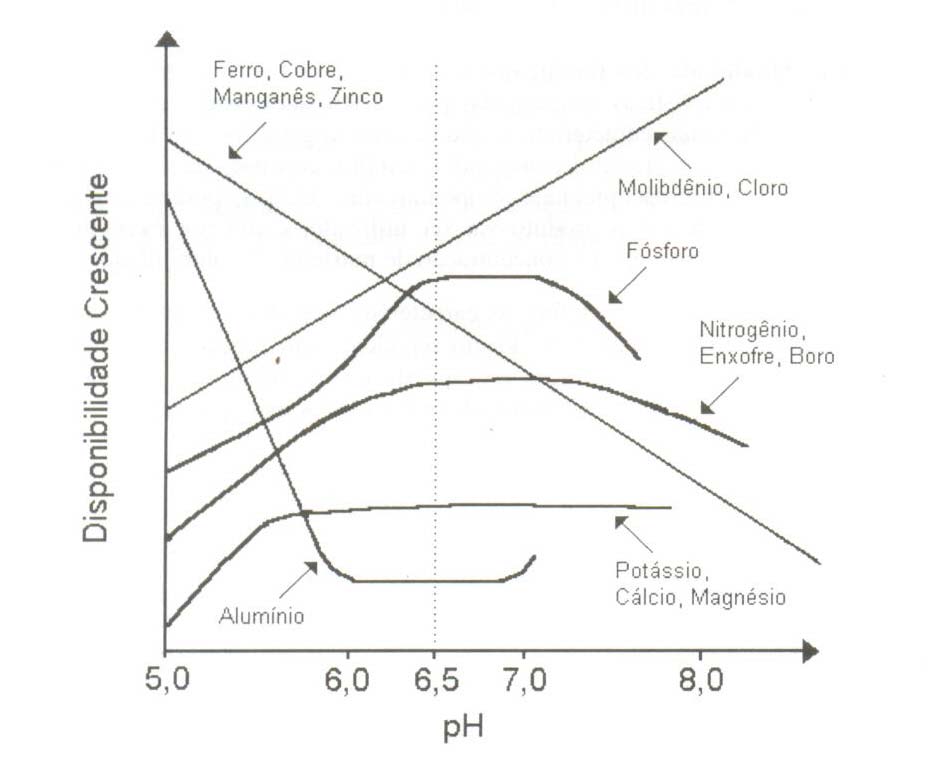 Figura 2. Efeito do p H na disponibilidade dos nutrientes e do alumínio no solo (Malavolta, 1979). Quadro 2.