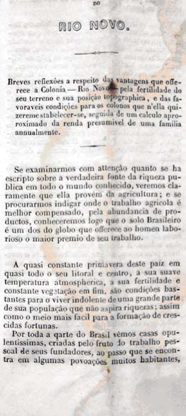 Uma história holandesa no Brasil I 145 Anexo 1 Folheto de Caetano Dias, da Associação Colonial do Rio Novo Em Rio Novo