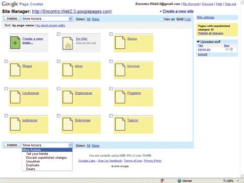 Manual de Ferramentas da Web 2.0 para Professores Page Editor (Figura 5).