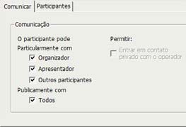 Capítulo 7: Conceder privilégios durante uma Reunião Para conceder um privilégio específico, selecione a caixa associada ao mesmo.